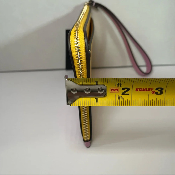 NWT Kate Spade Lucy Lavender Pink & Yellow Leather L-Zip Wristlet KH765 Wallet - Picture 11 of 11